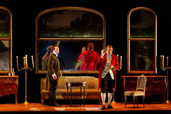 Opéra National de Bordeaux / DIALOGUES DES CARMÉLITES hier Thomas Bettinger (le Chevalier de la Force), Frédéric Caton (le Marquis de la Force) © Eric Bouloumie